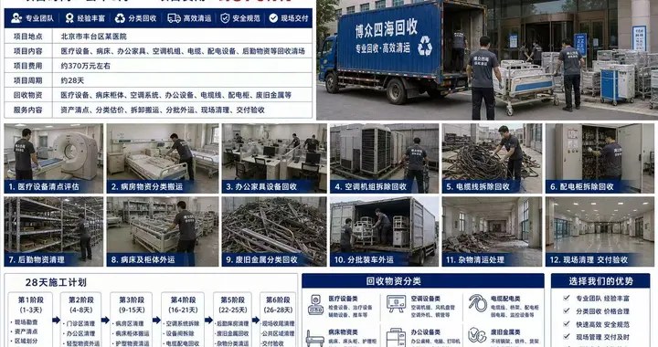 丰台某医院整体回收清场相关回收服务现场